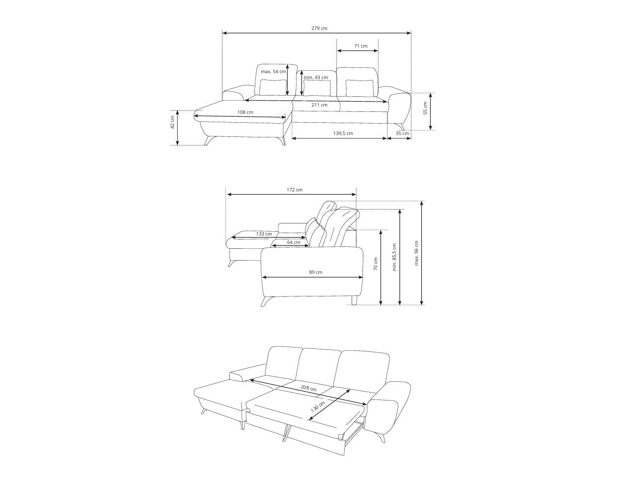 Hjørnesofa Kingston 200