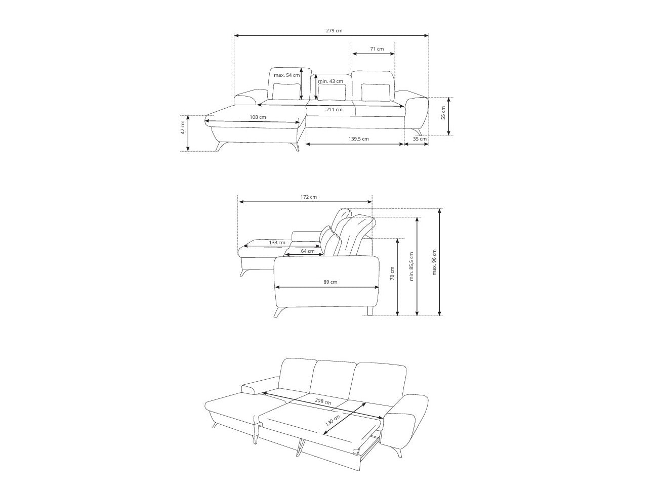 Hjørnesofa Kingston 200