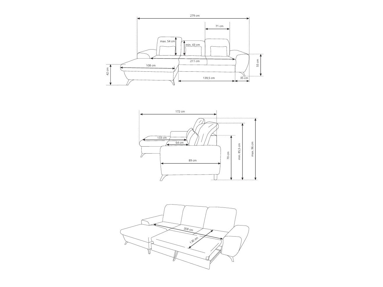 Hjørnesofa Kingston 200