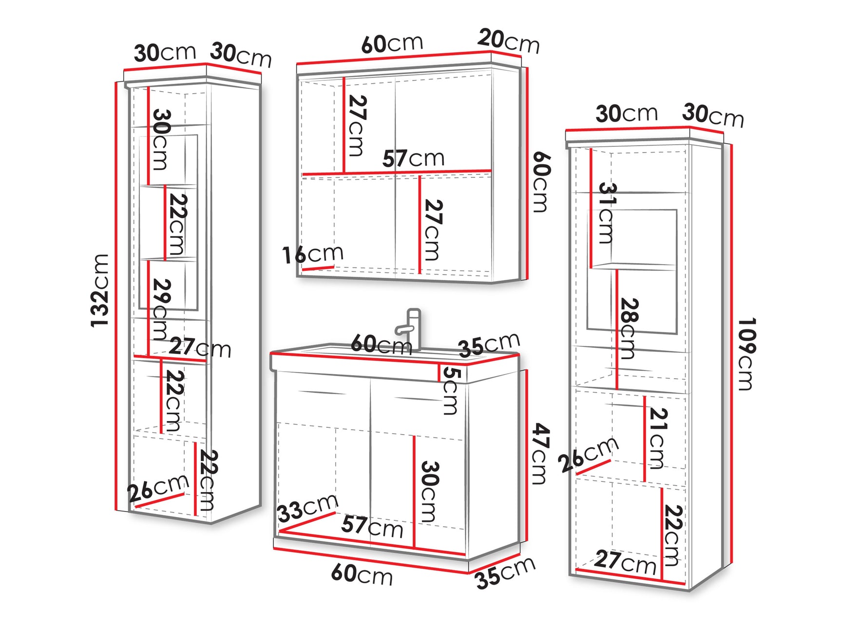 Badeværelses-sæt Sarasota 140