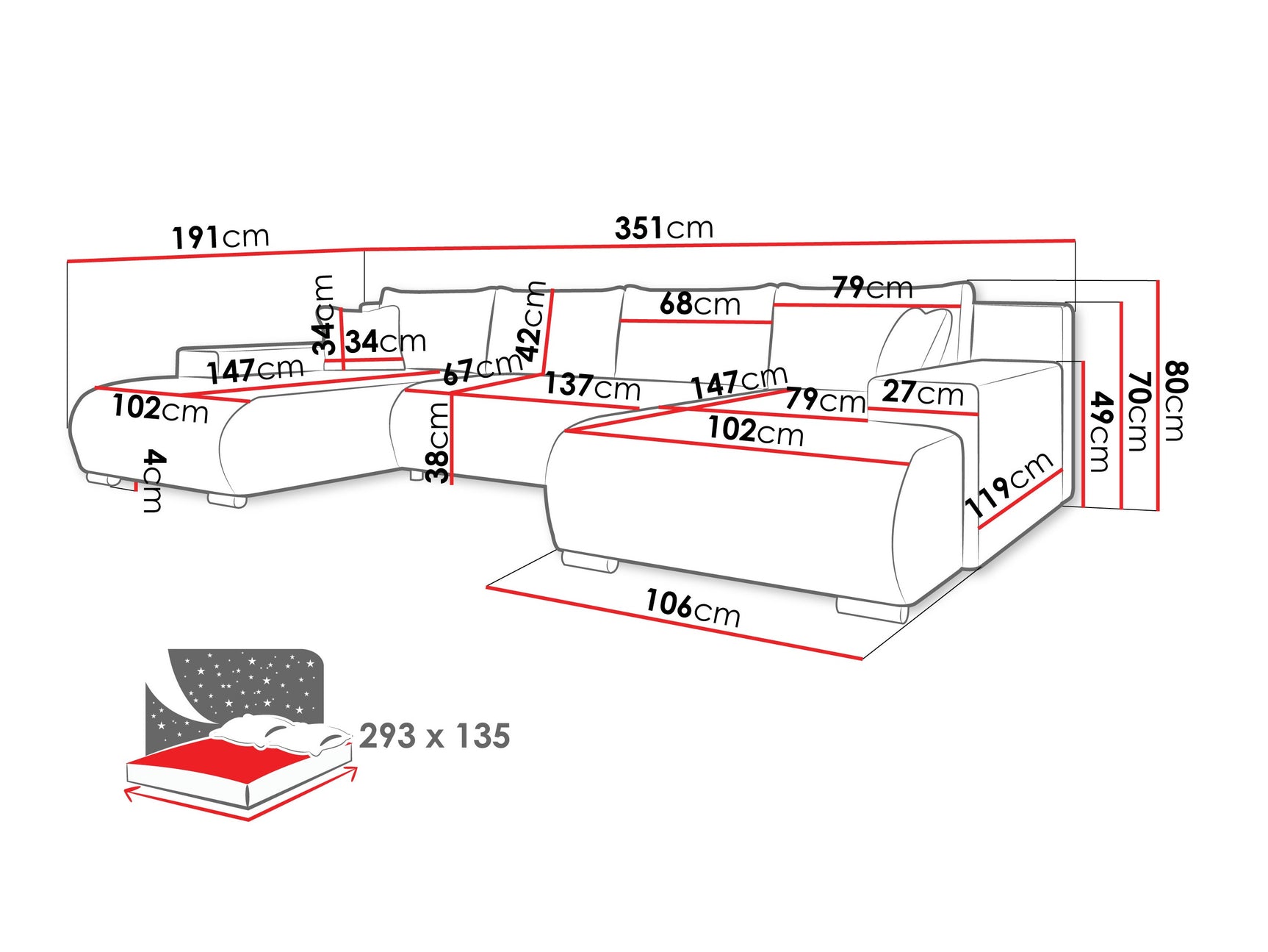 Hjørnesofa Comfivo 483