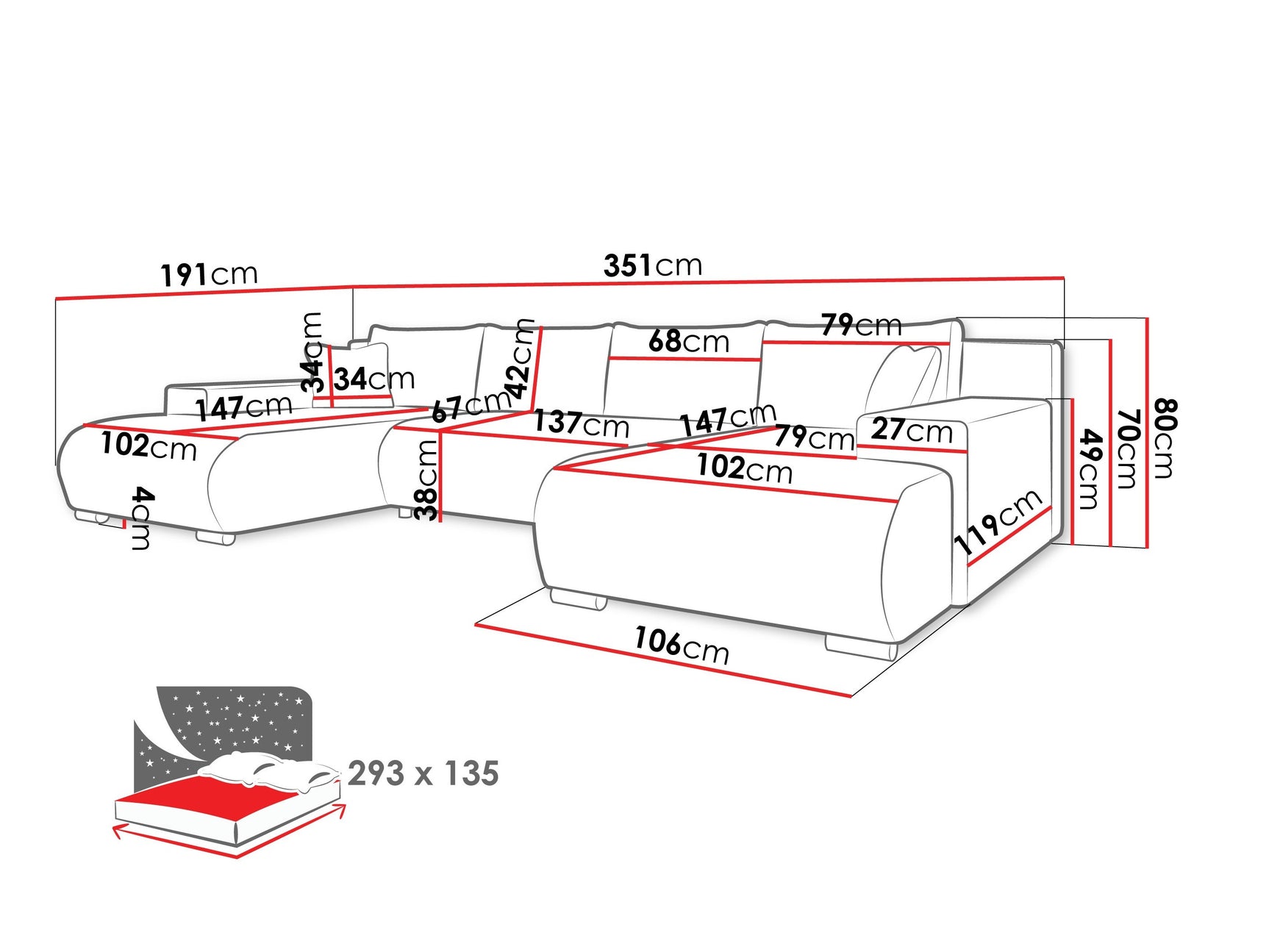 Hjørnesofa Comfivo 483