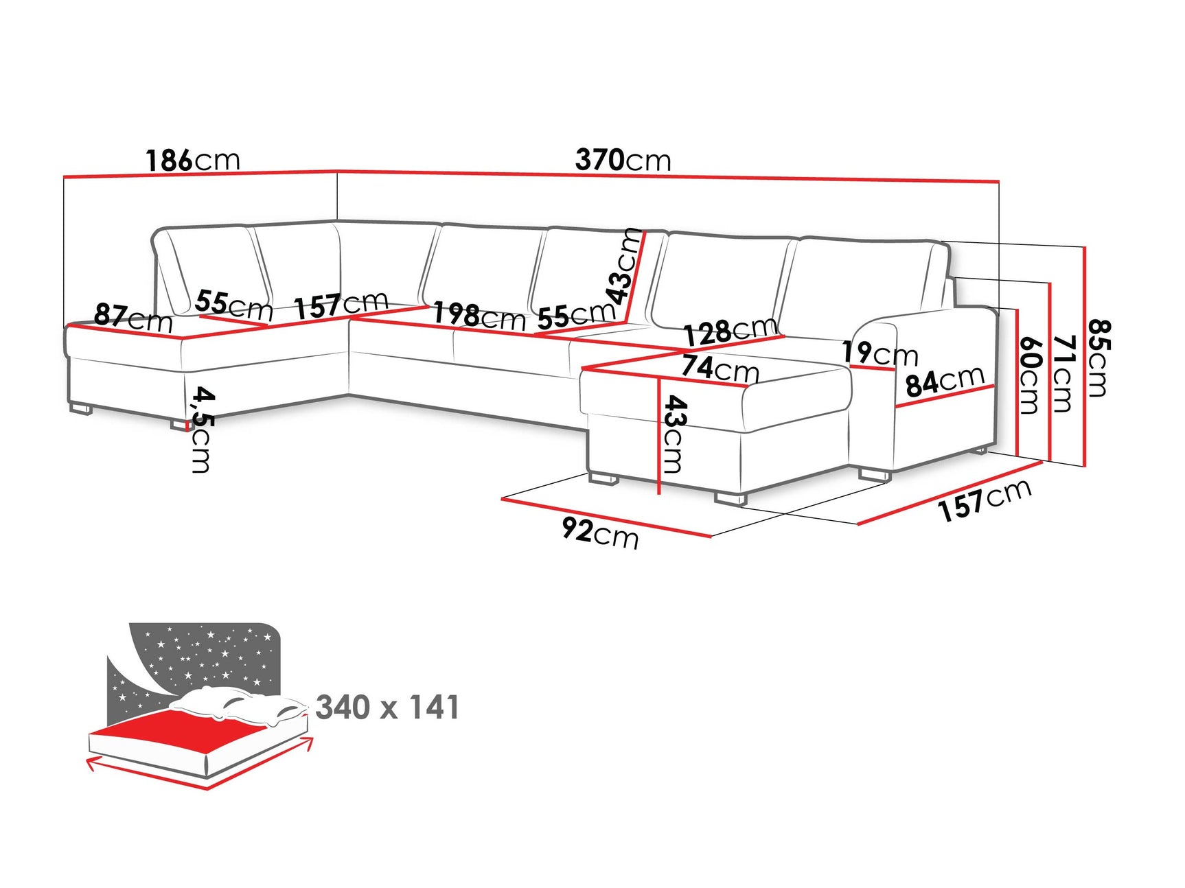 Hjørnesofa Comfivo 262