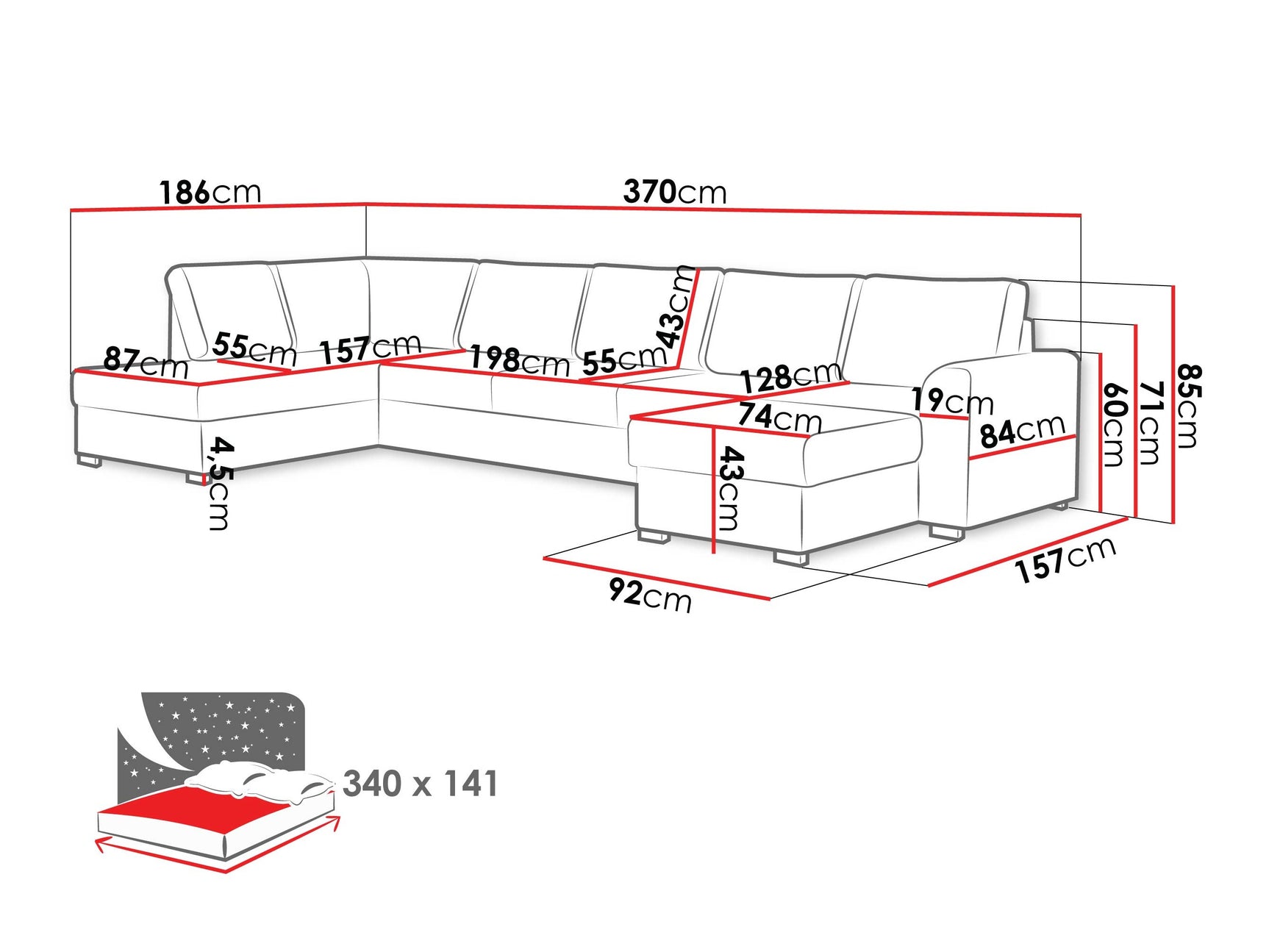 Hjørnesofa Comfivo 262