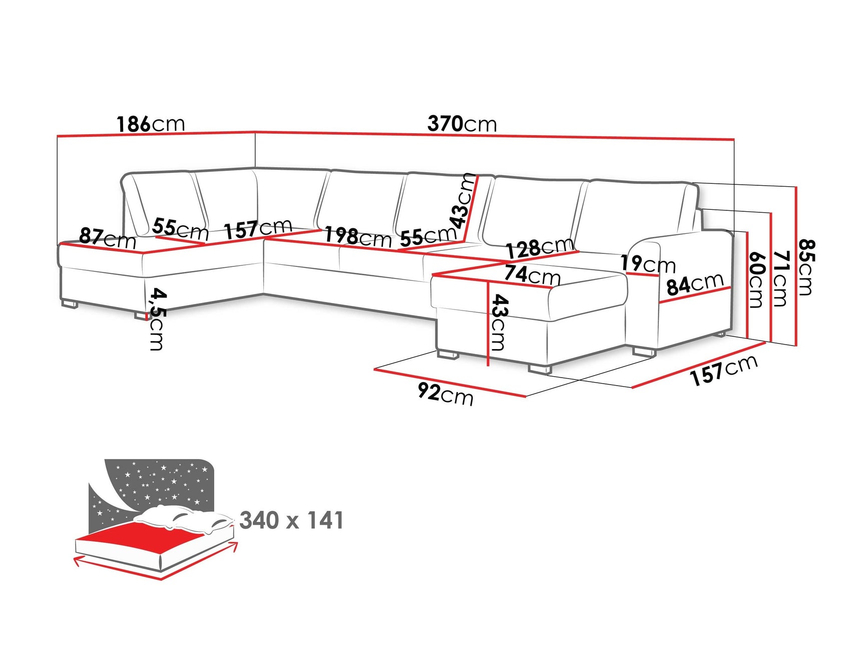 Hjørnesofa Comfivo 262