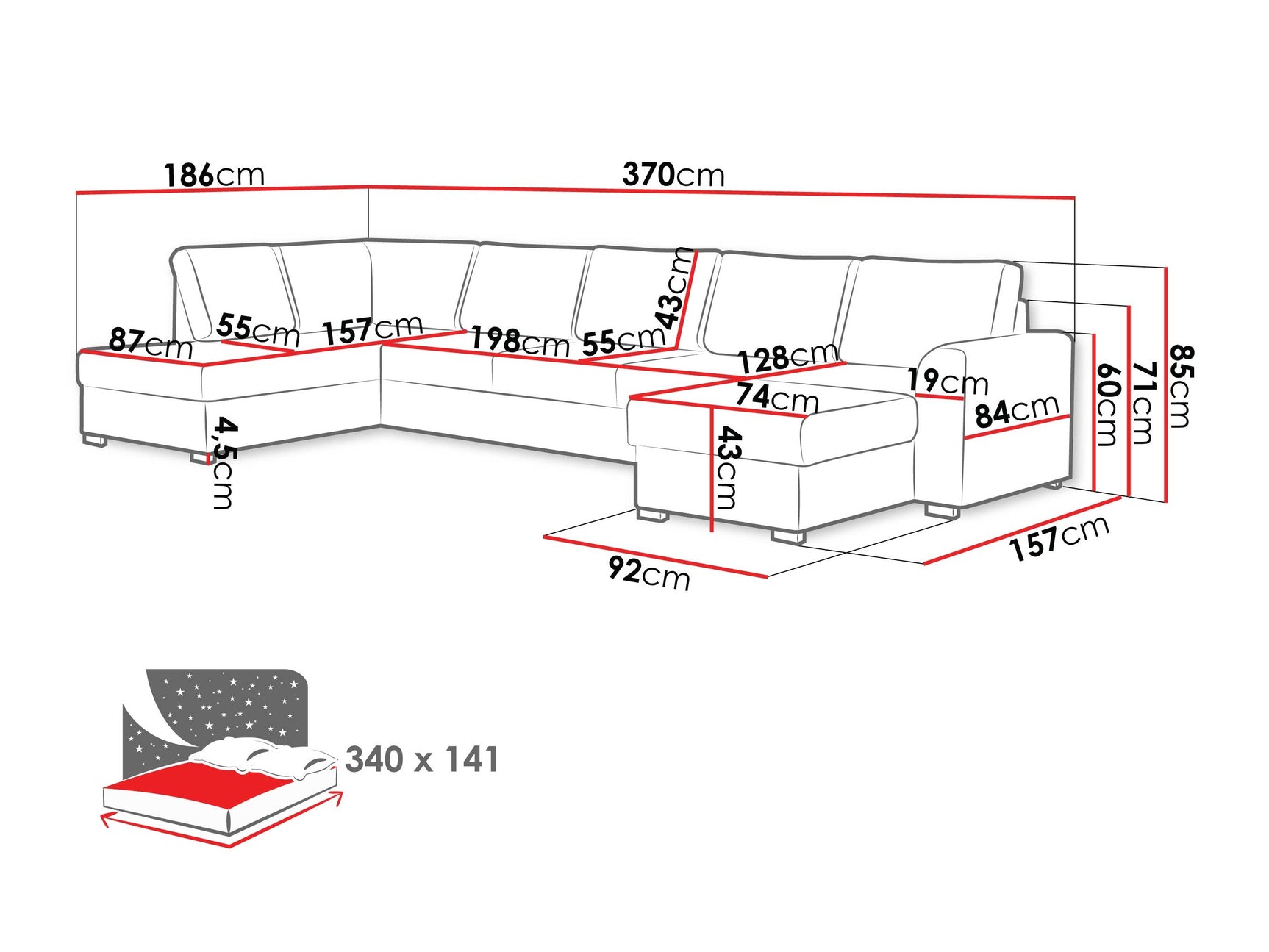 Hjørnesofa Comfivo 262