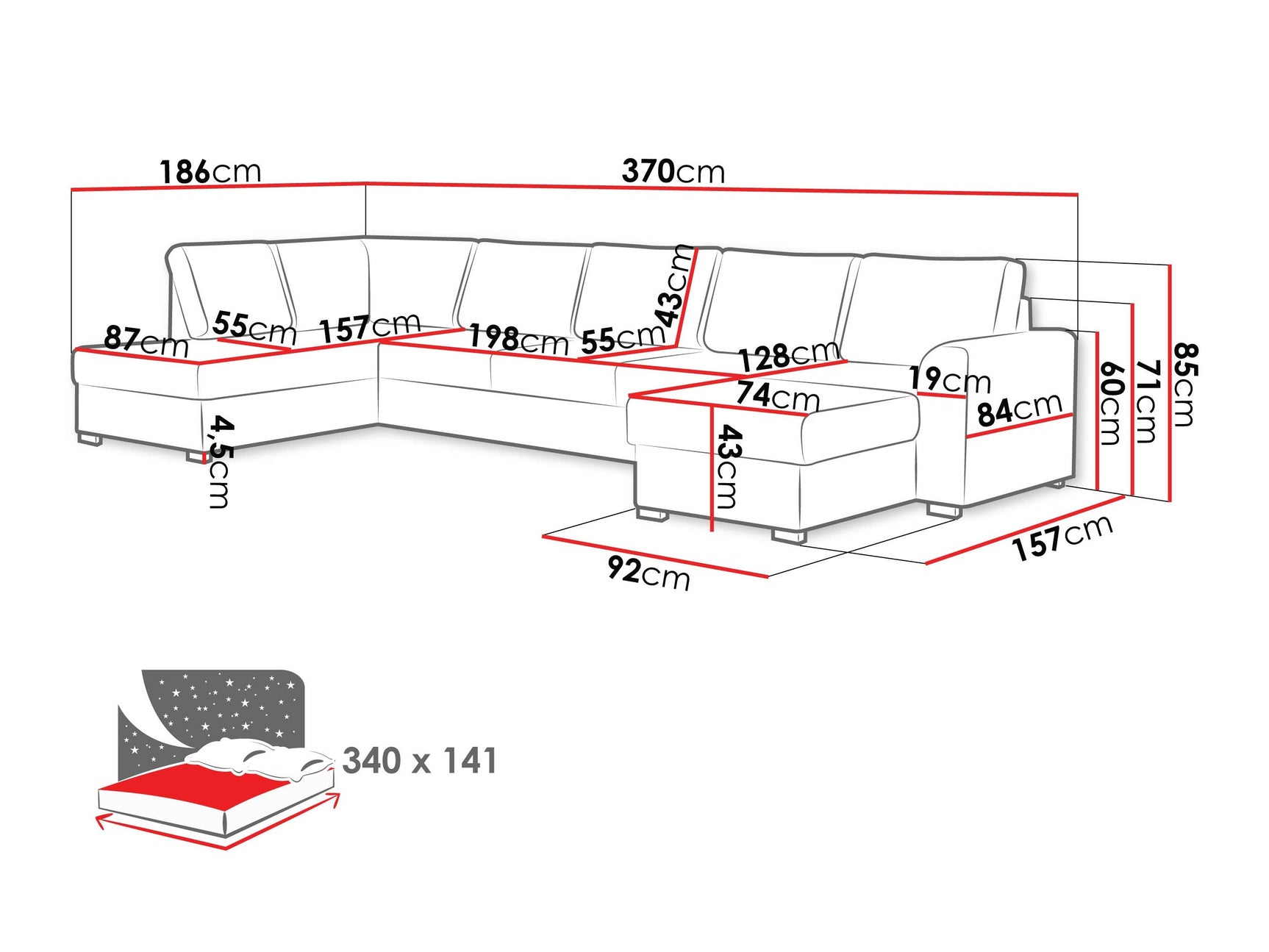 Hjørnesofa Comfivo 262