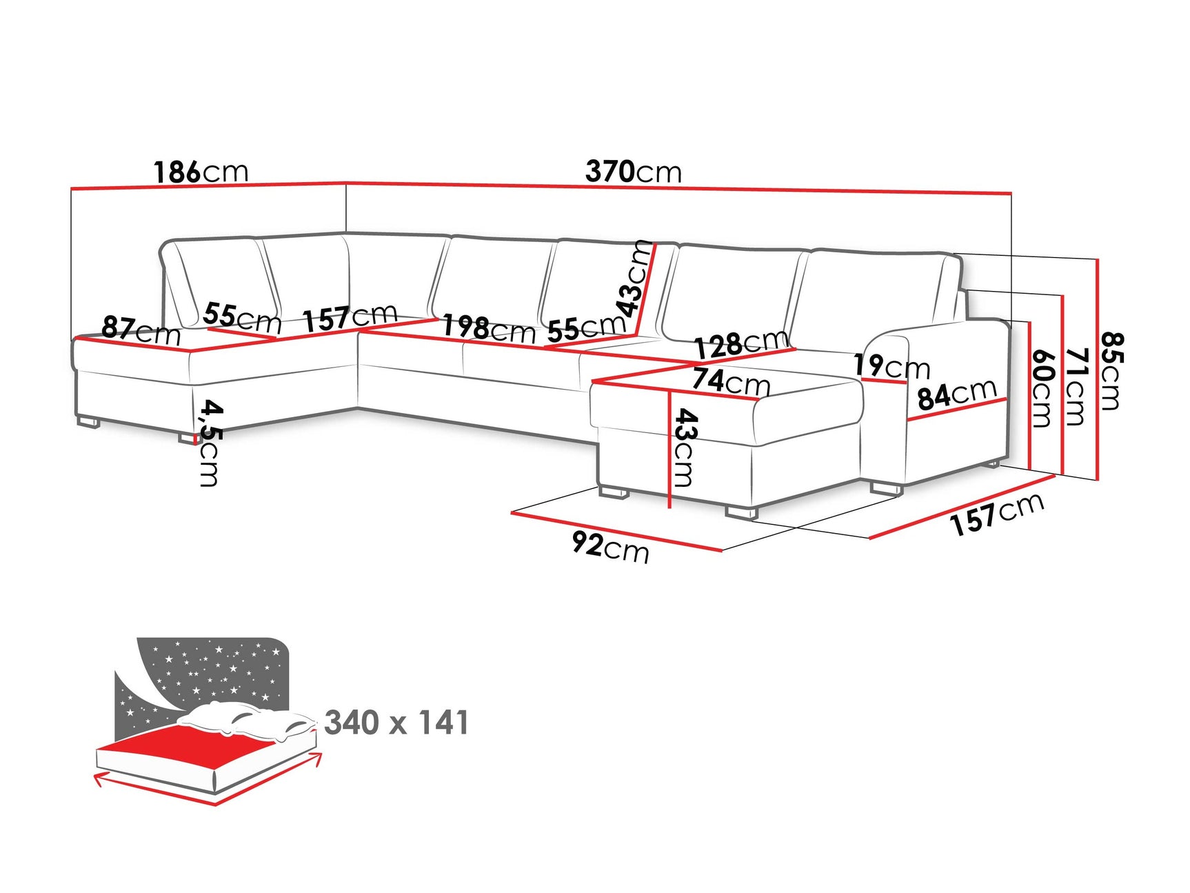 Hjørnesofa Comfivo 262