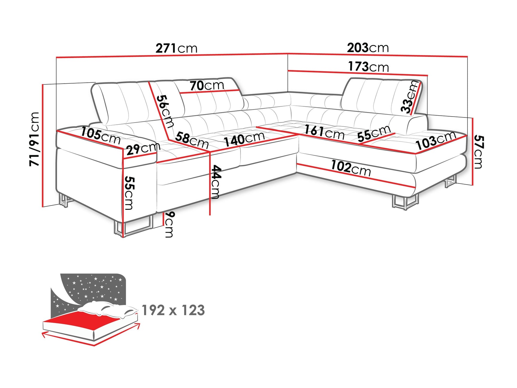 Hjørnesofa Comfivo 247