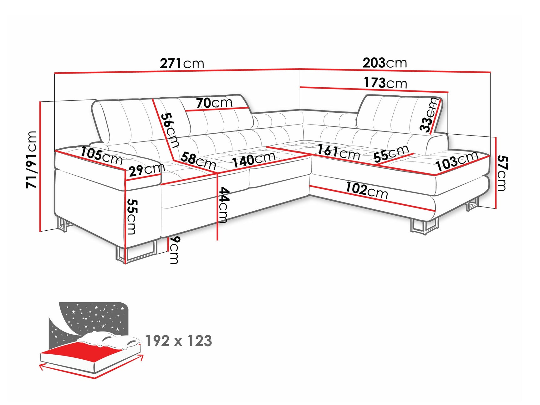 Hjørnesofa Comfivo 247 4304665