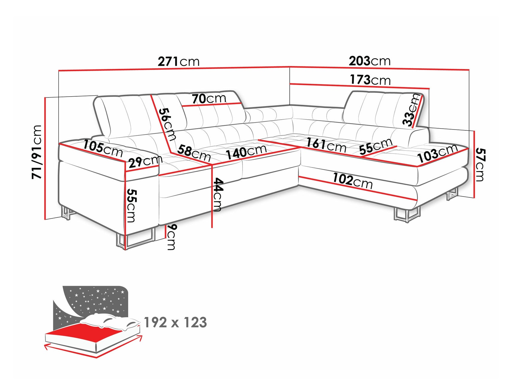 Hjørnesofa Comfivo 247 4304673
