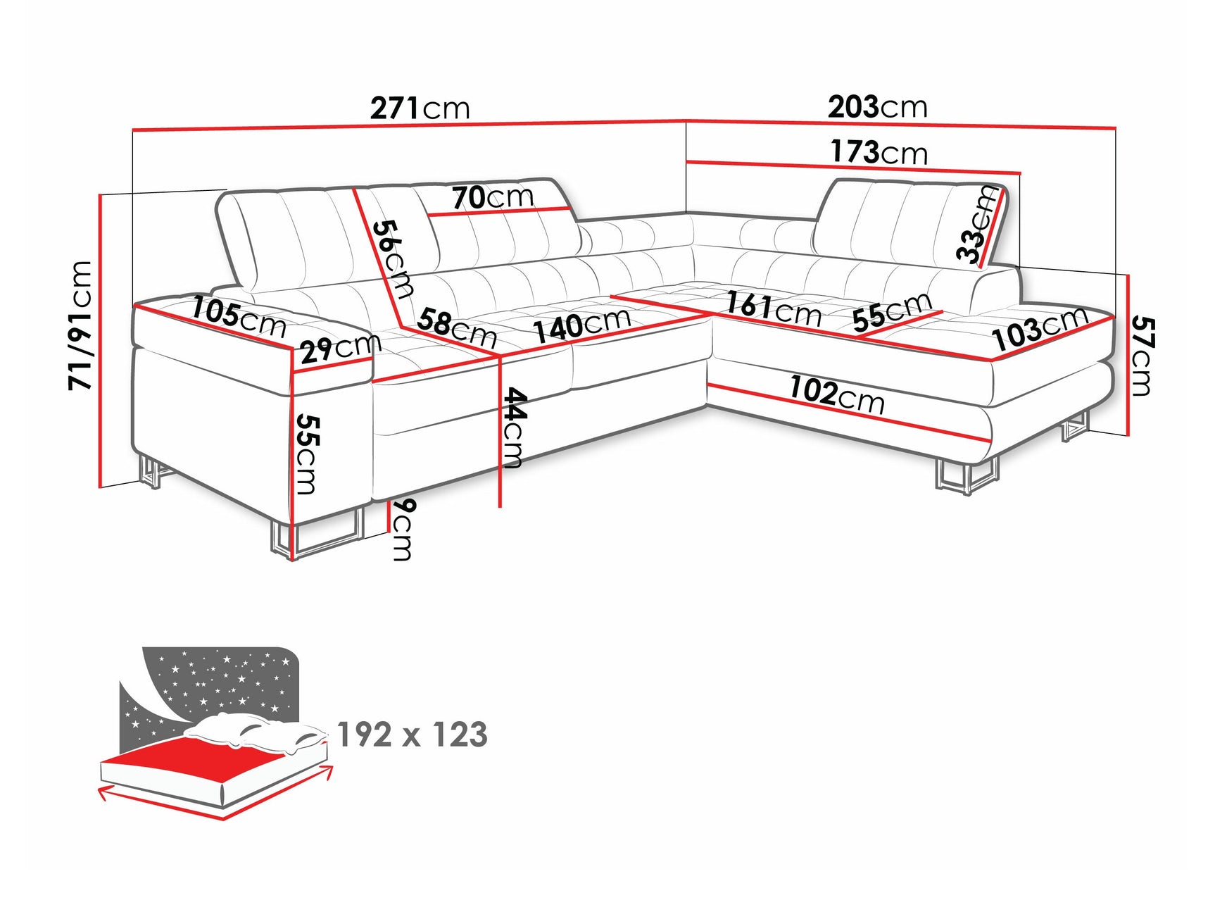 Hjørnesofa Comfivo 247 4304681