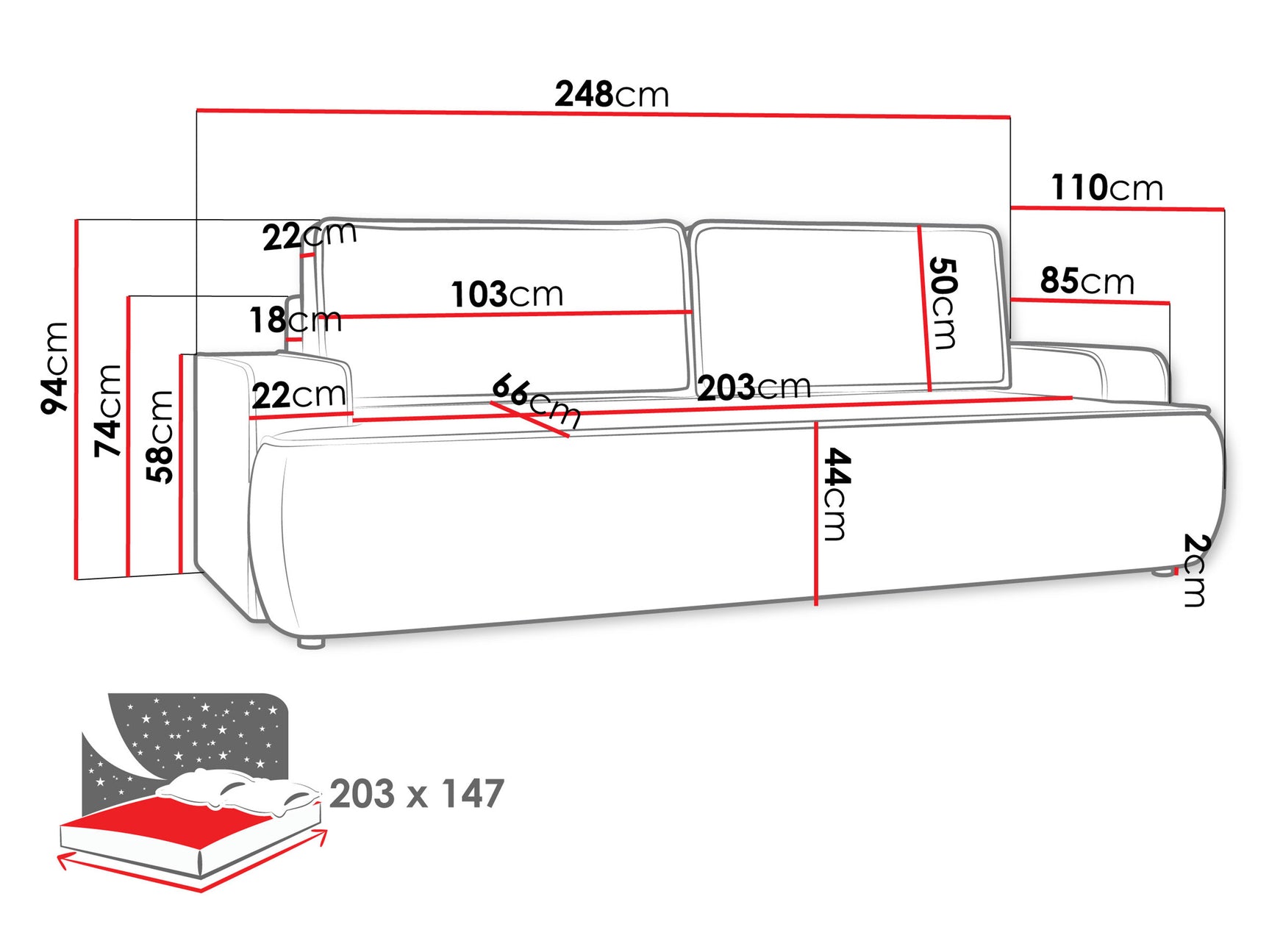 Sovesofa Bountiful 103 4307755