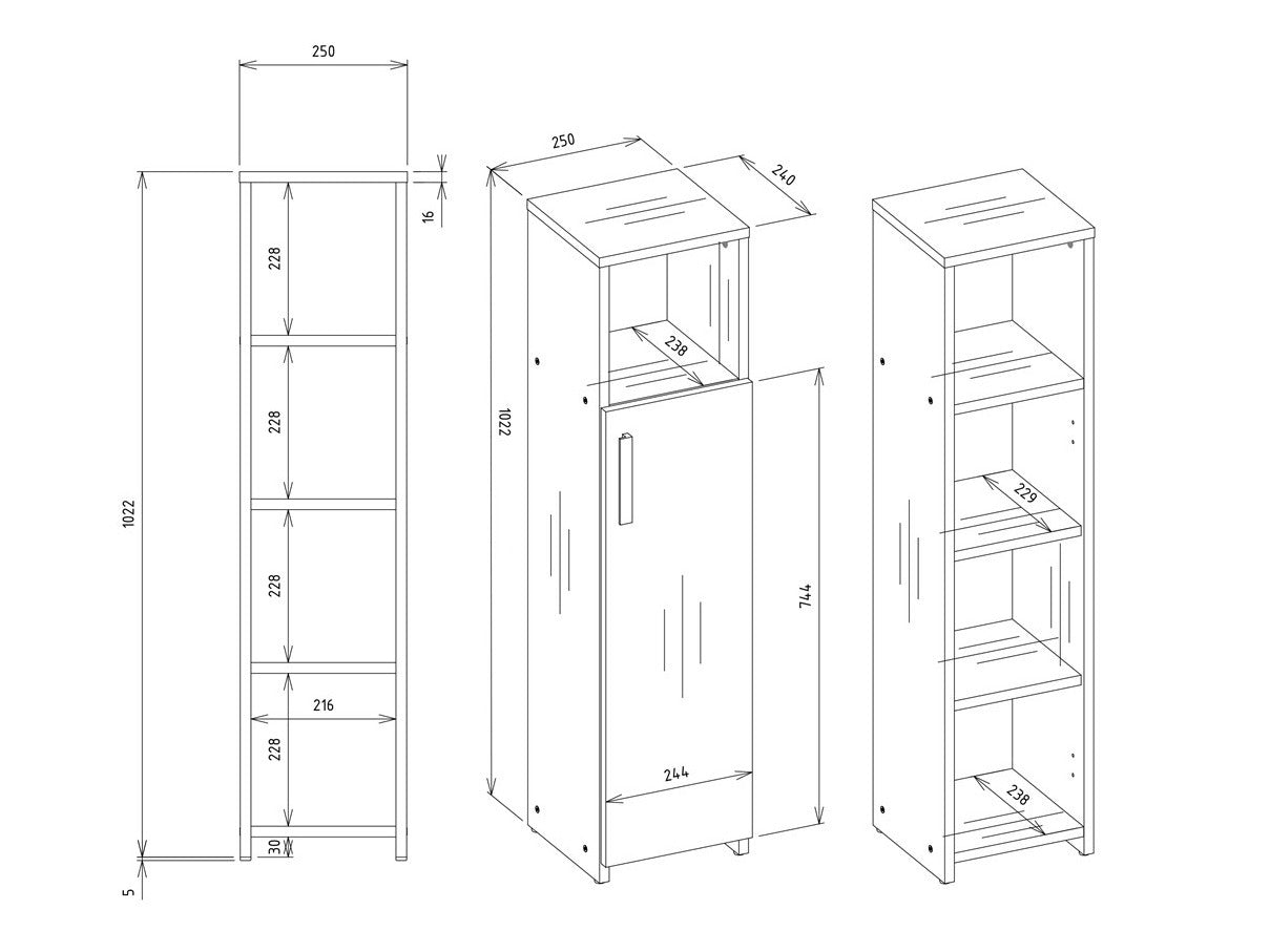 Stående badeværelsesskab Mandeville 344