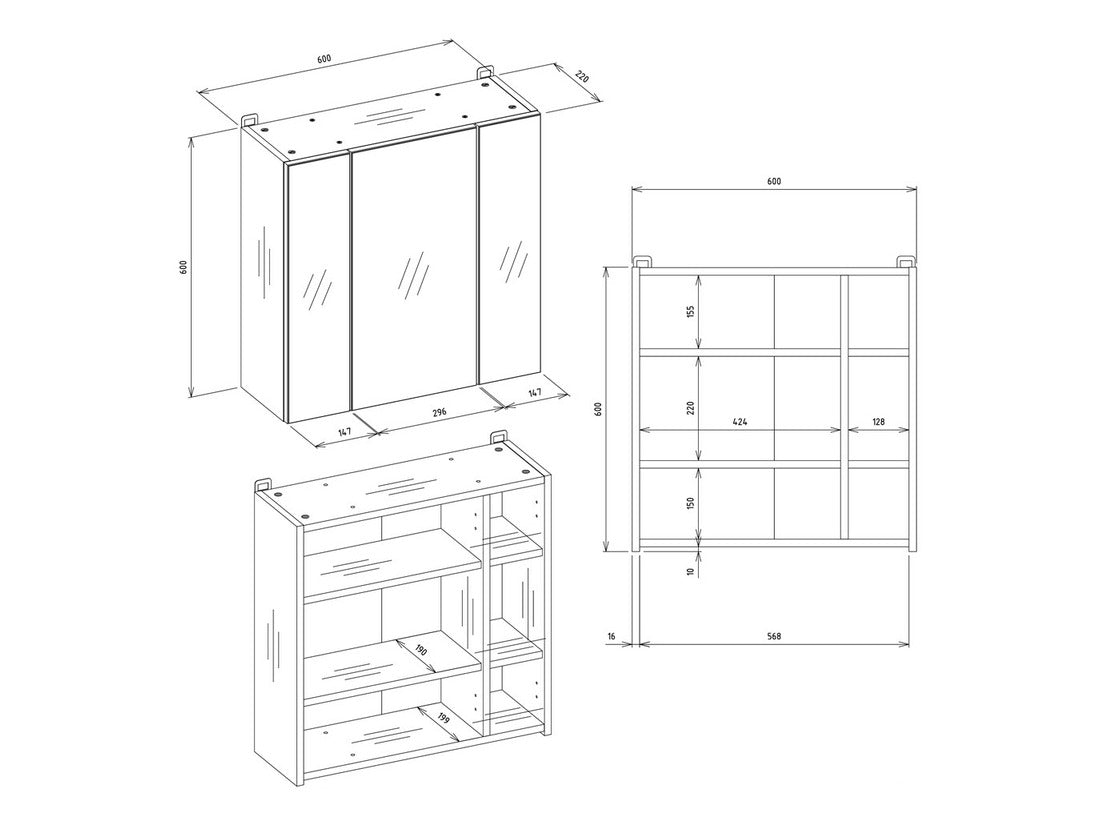 Spejlskab til badeværelset Mandeville 343 4329937