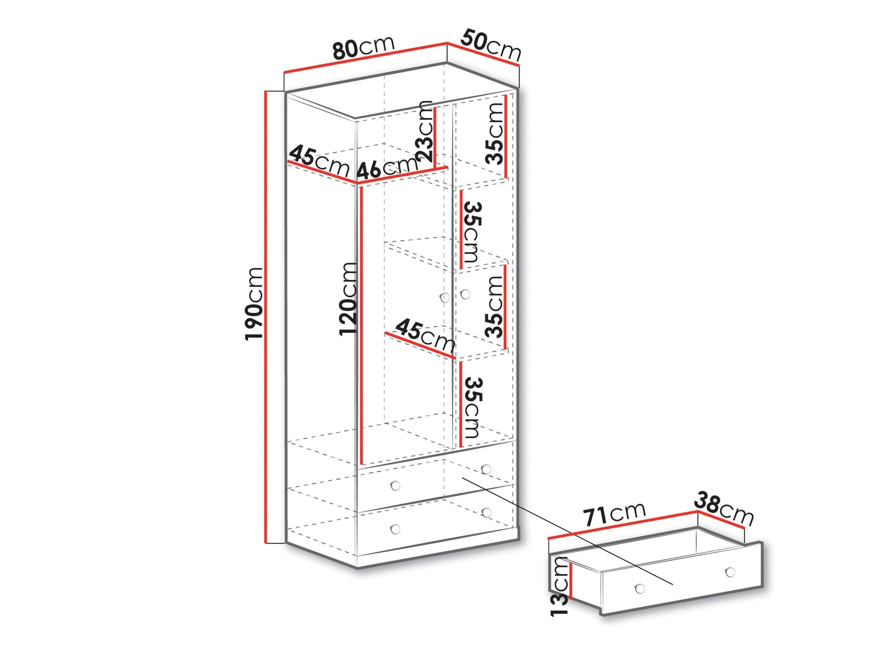Garderobeskab Omaha R120
