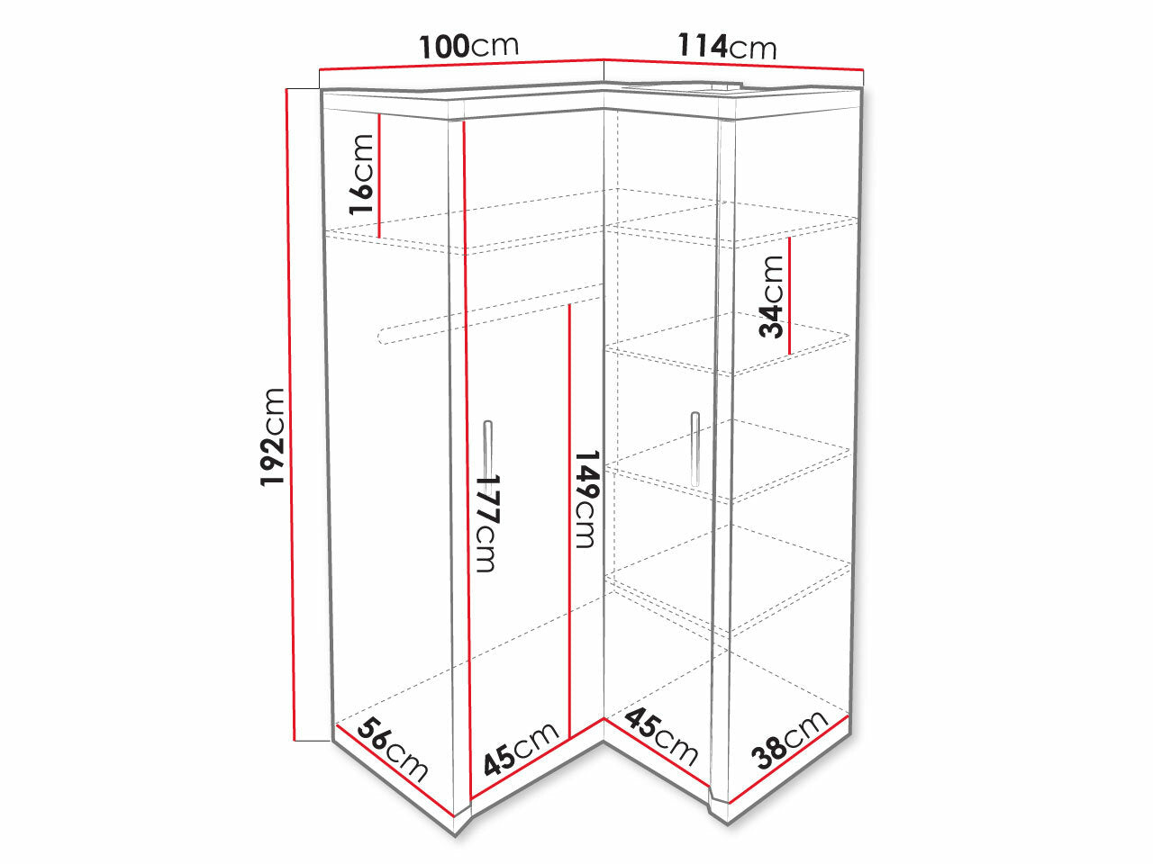Hjørnegarderob Lorelie 119 4338376