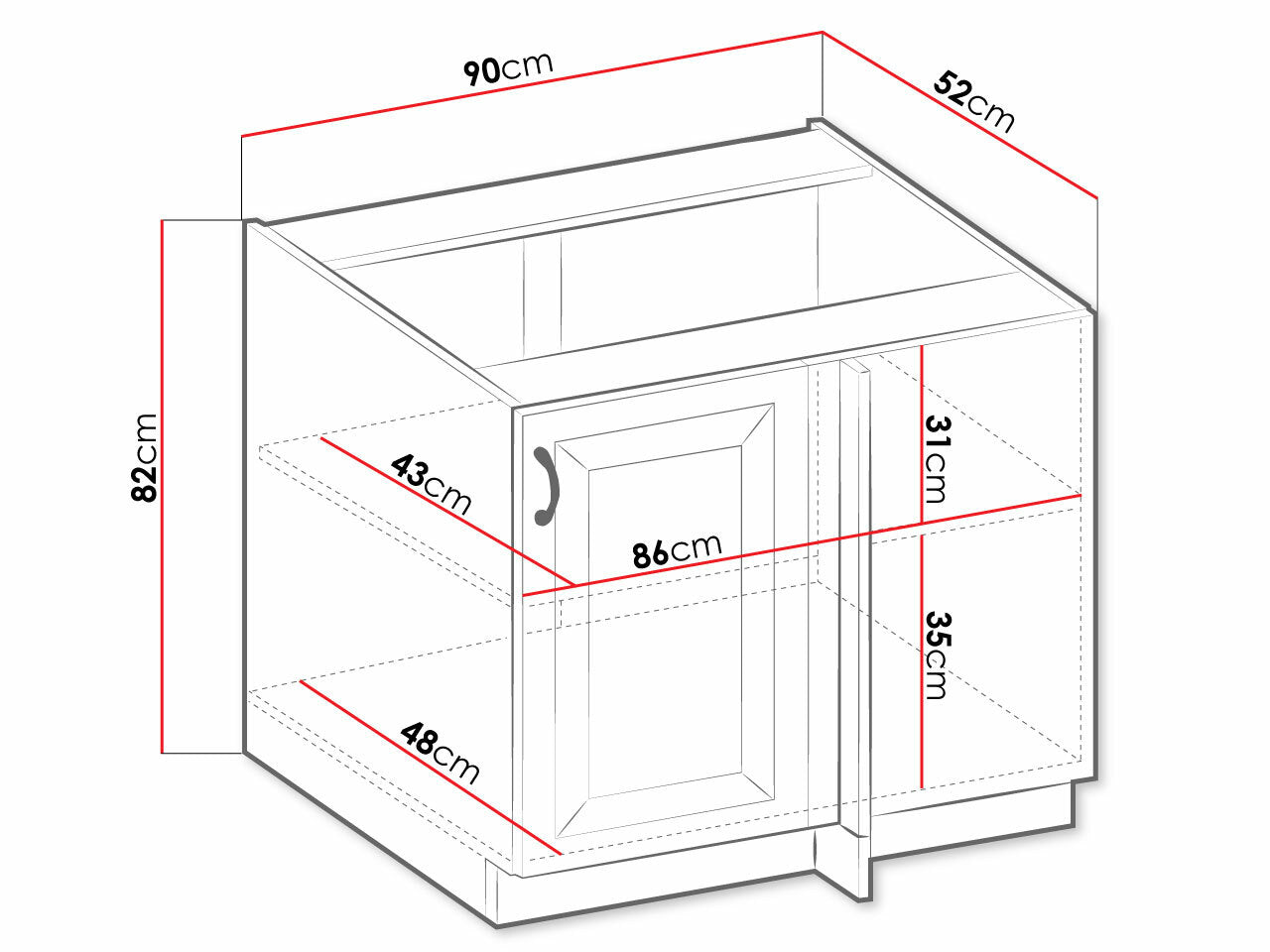 Modulskab med låger Retro White 100 4346148