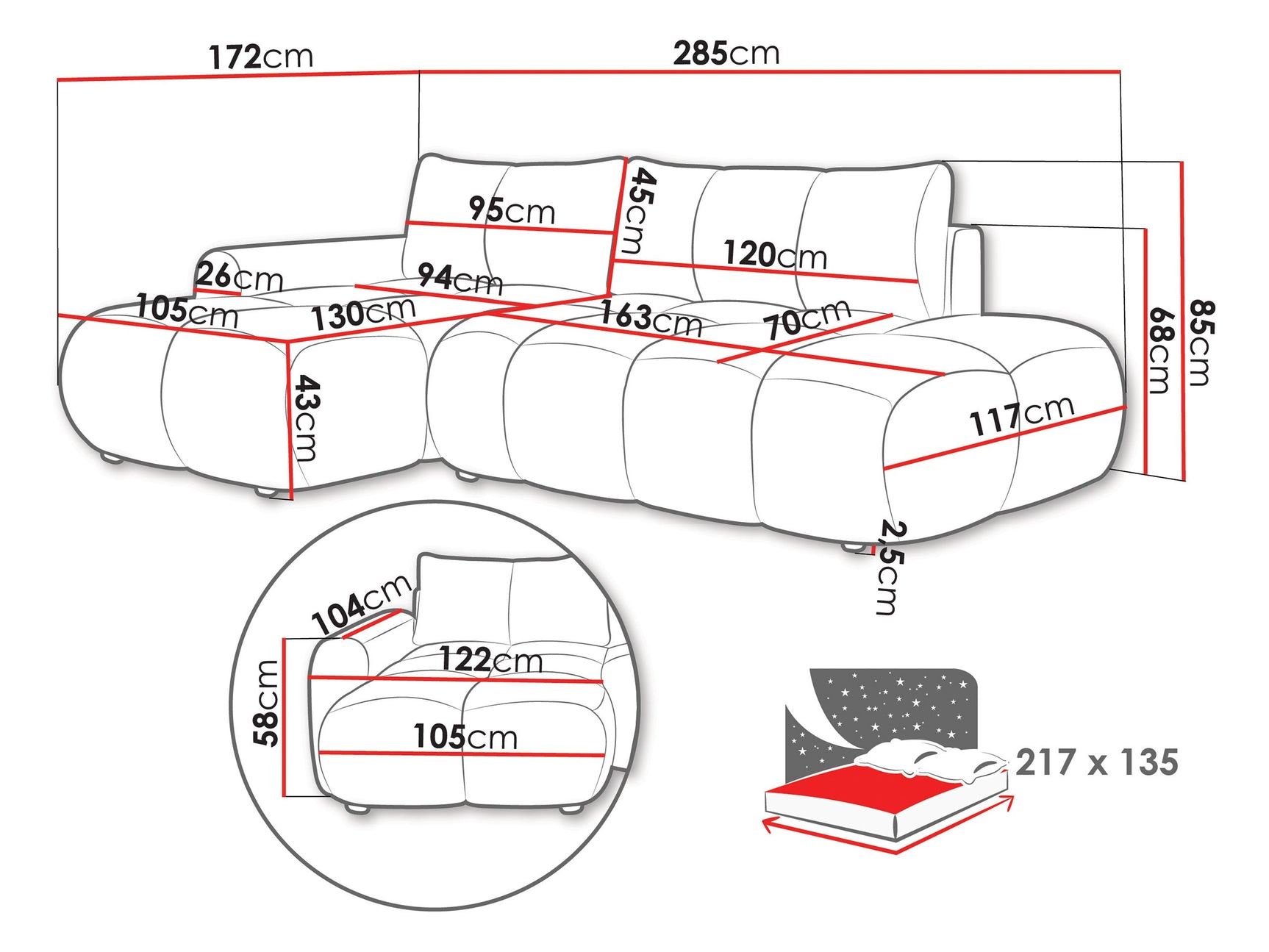 Hjørnesofa TrendyNest 120