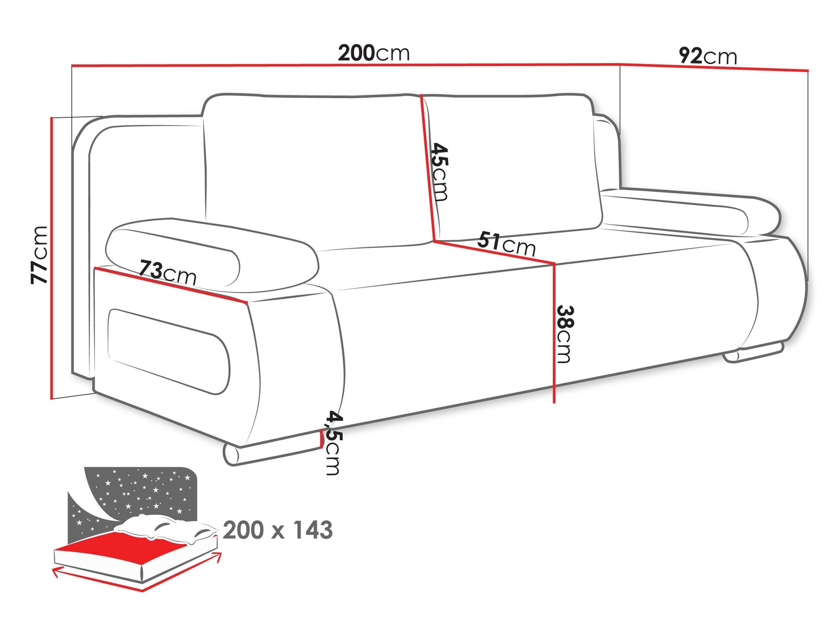 Sovesofa Comfivo 144