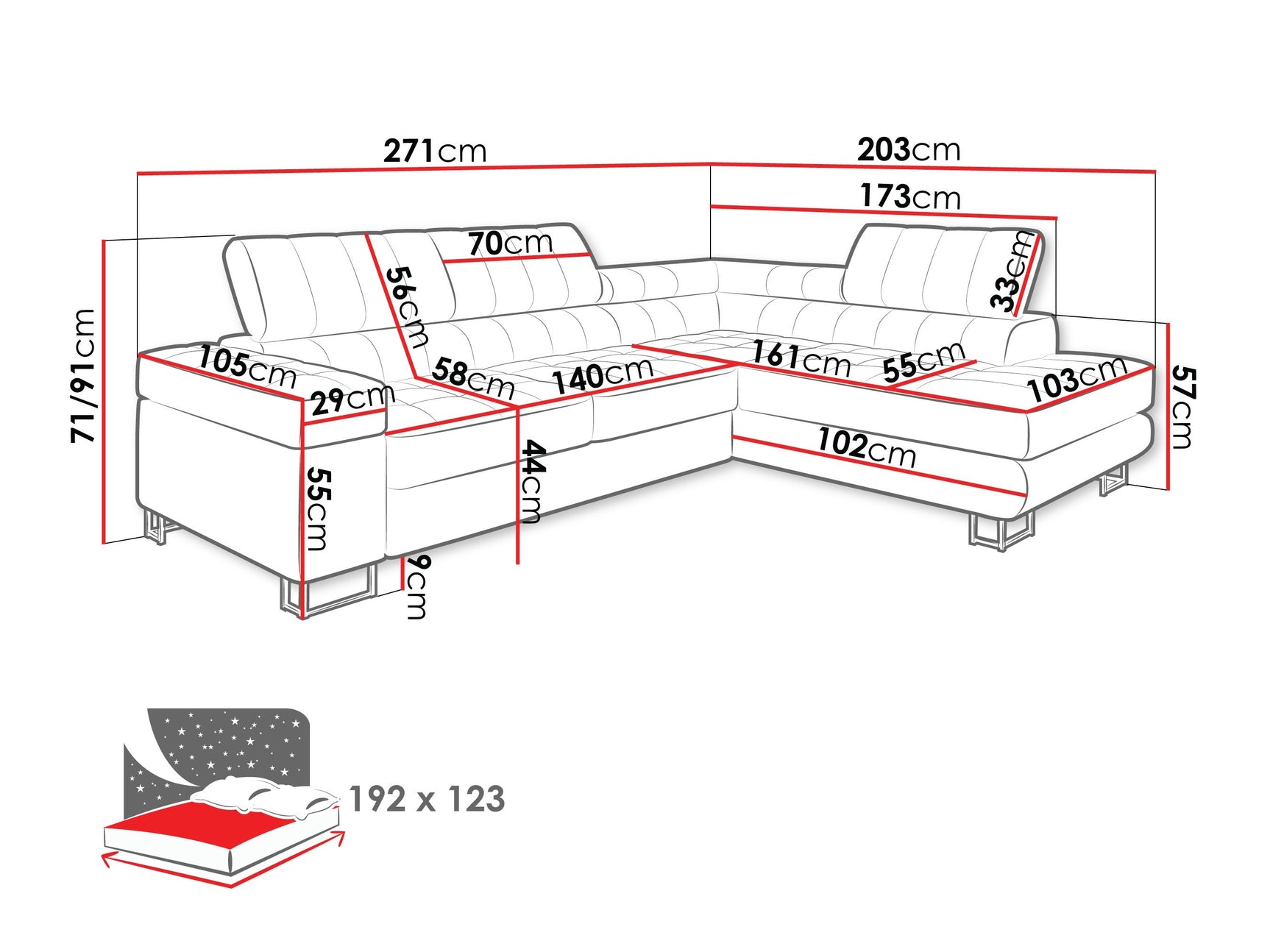 Hjørnesofa Comfivo 232