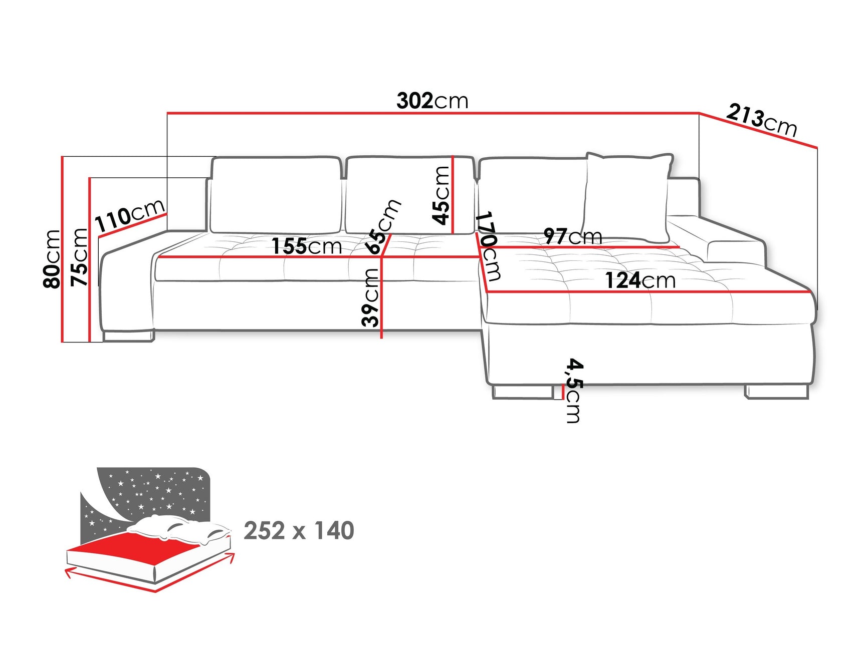 Hjørnesofa Comfivo 147