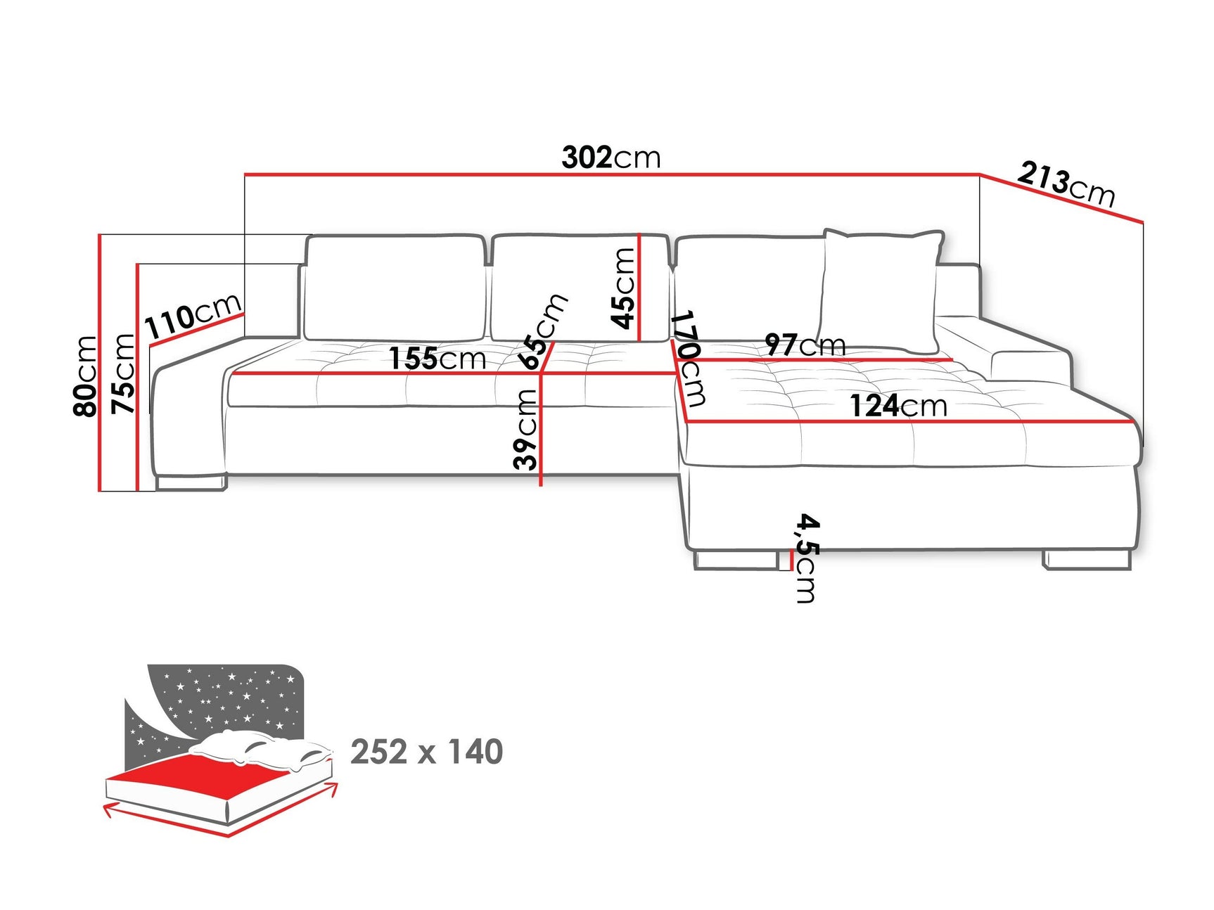 Hjørnesofa Comfivo 147 4356668
