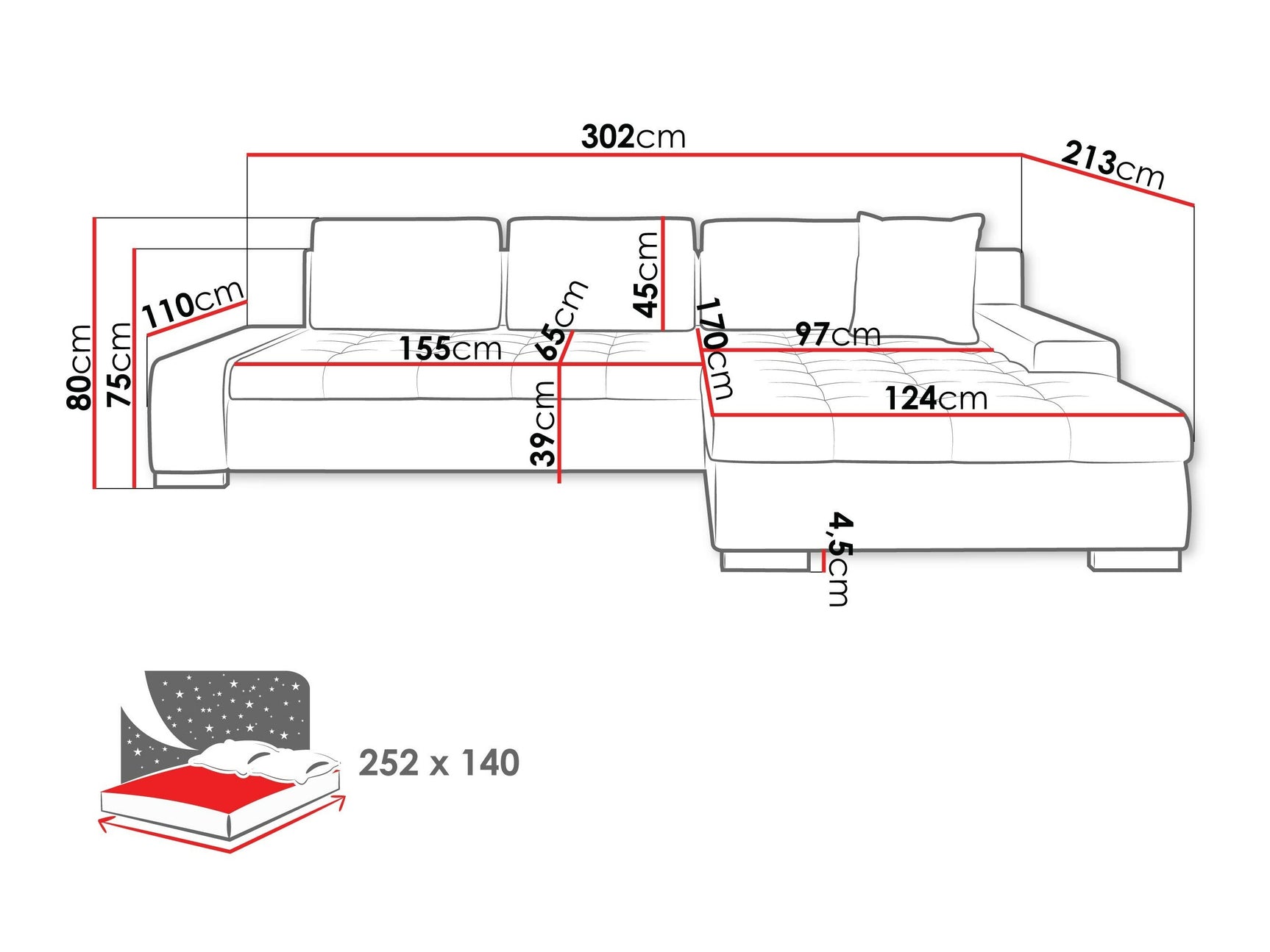 Hjørnesofa Comfivo 147 4356685