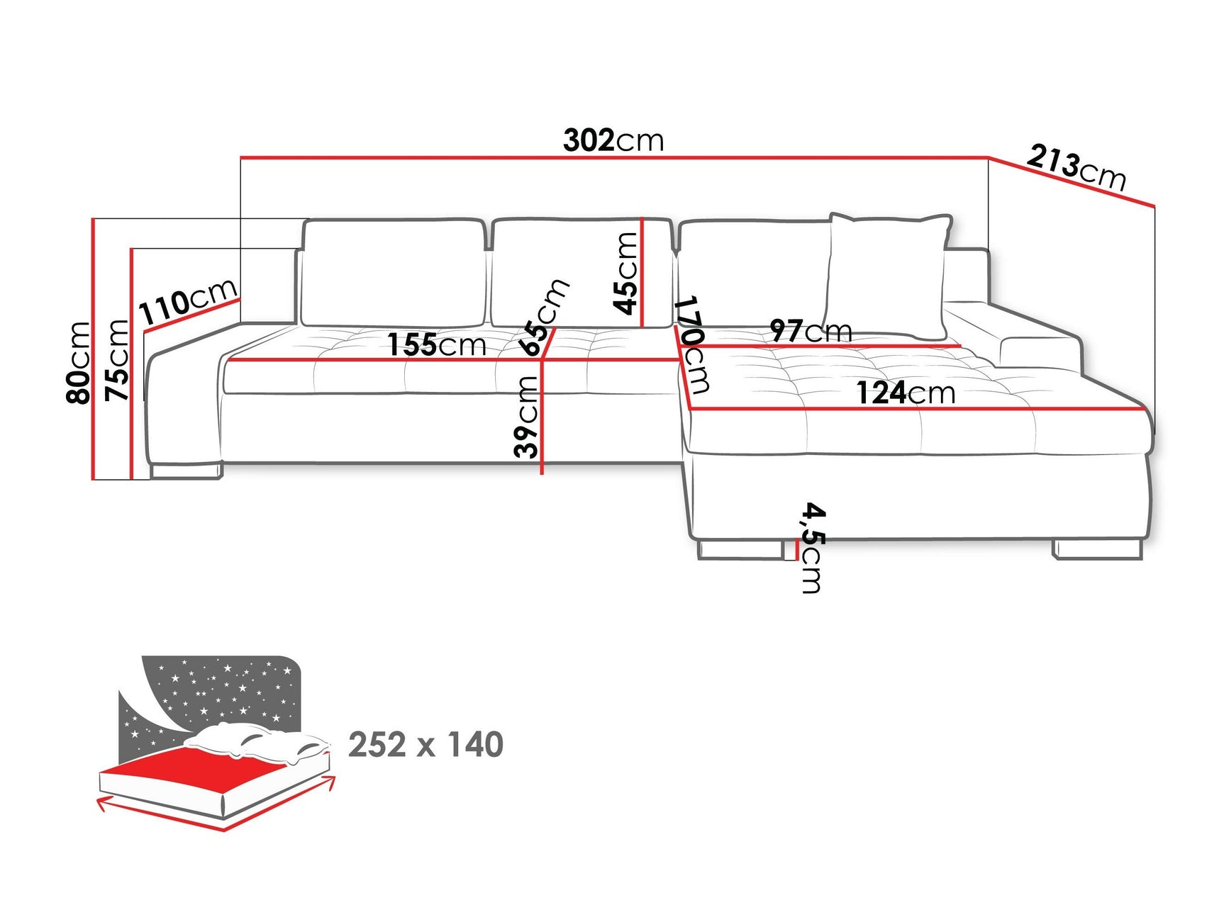 Hjørnesofa Comfivo 147 4356698