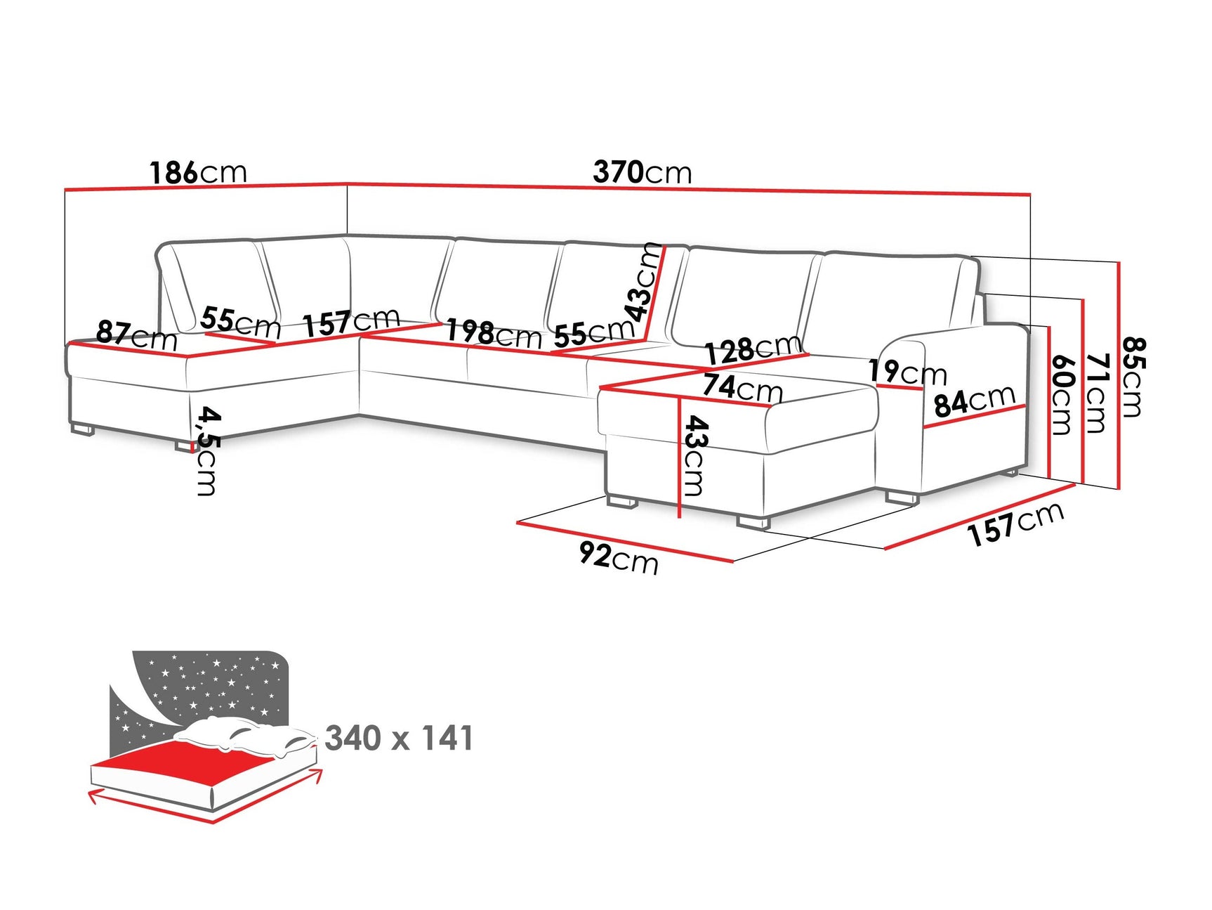 Hjørnesofa Comfivo 191