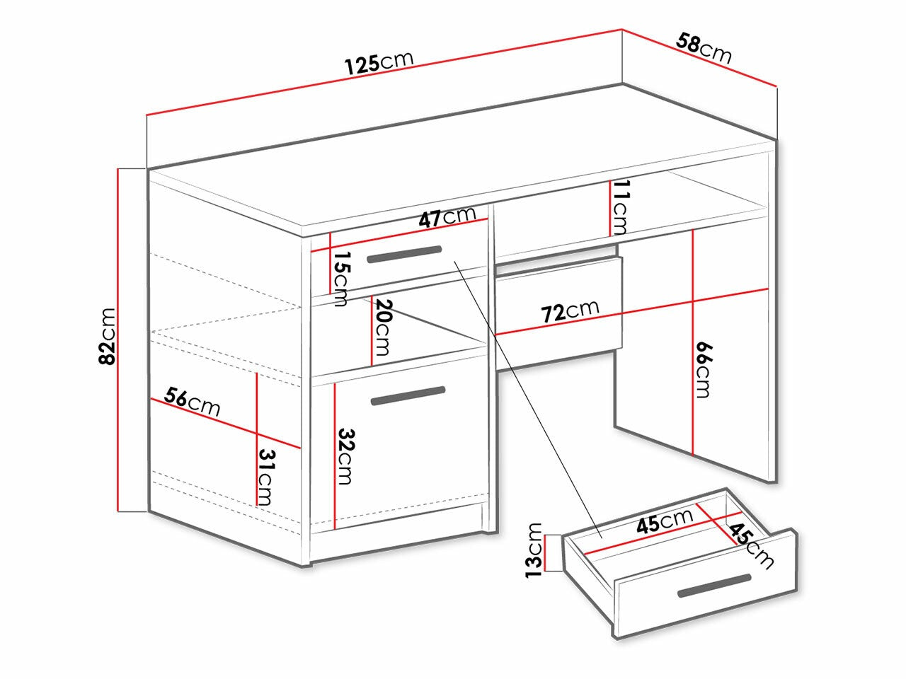 Skrivebord Dortivu 158 4362403