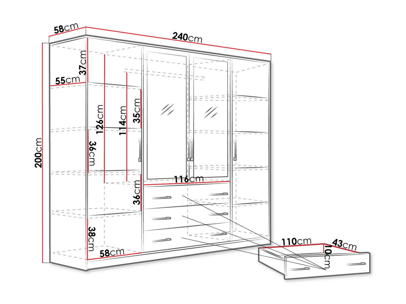 Garderobeskab Dortivu 151 4362421