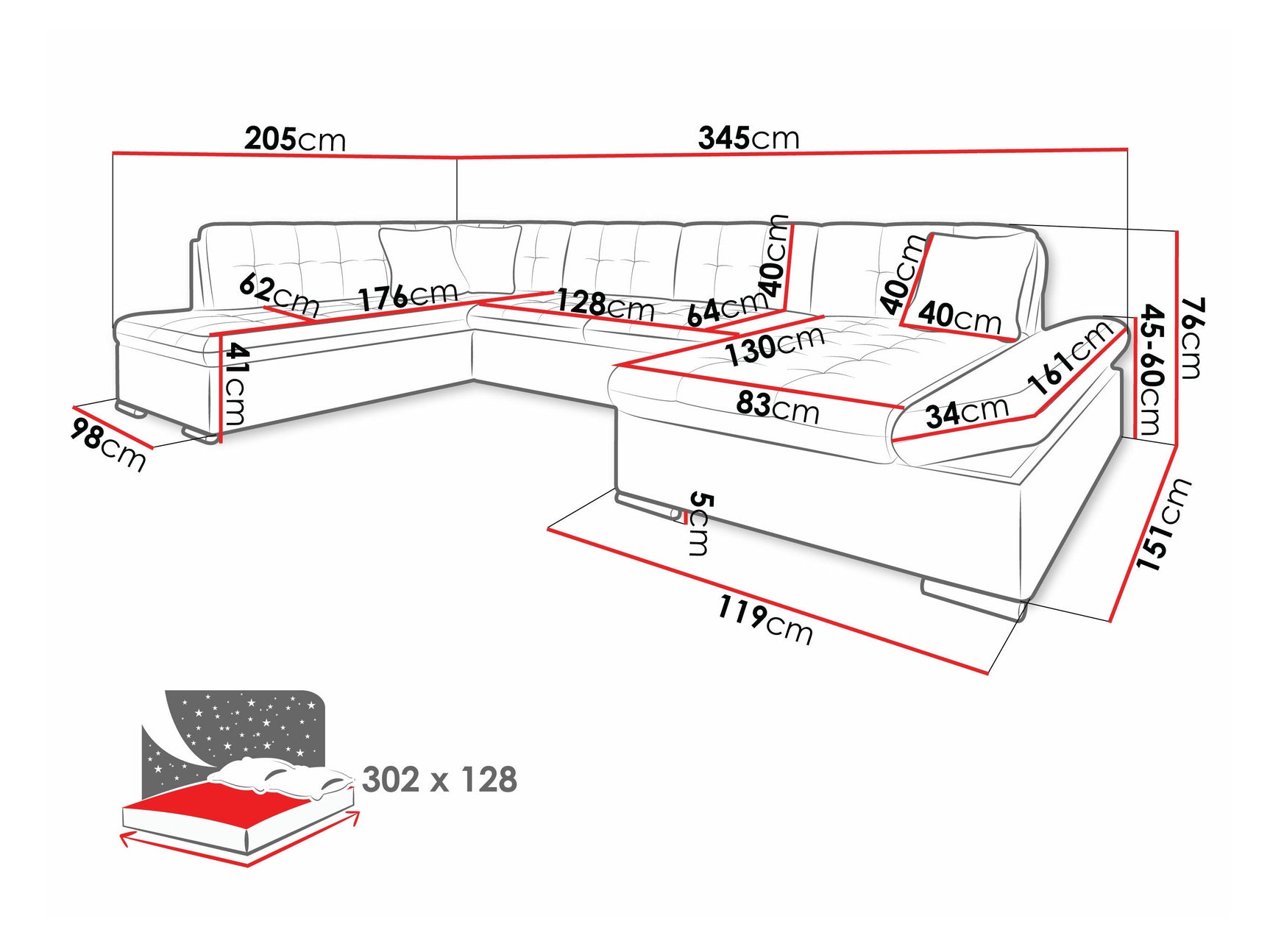 Hjørnesofa Comfivo 173 4373550