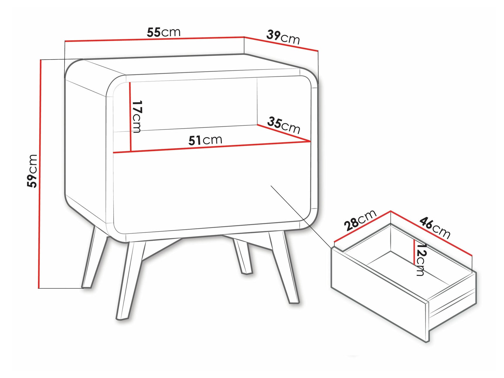 Sengebord Talsalo 106