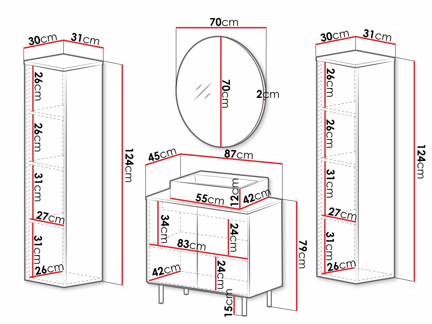 Badeværelsessæt Virdomi 112 4391230