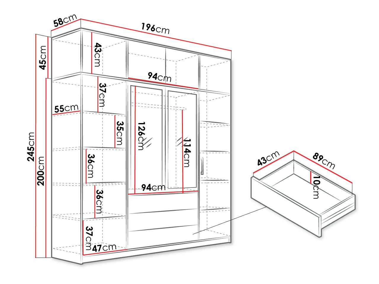 Garderobeskab Honolulu 222 4405006